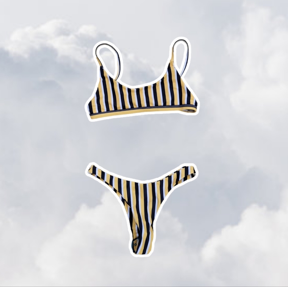 Other - Yellow Black Stripe Small Bikini